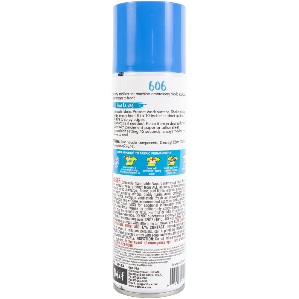 606 Spray &amp; Fix Fusible Adhesive / Adhesivo Térmico para Telas Adhesivos / Pegamentos Odif USA