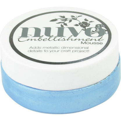 Embellishment Mousse Cornflower Blue / Mousse Texturizador Azul Metálico Pastas Texturizadoras y Medios Mixtos Nuvo