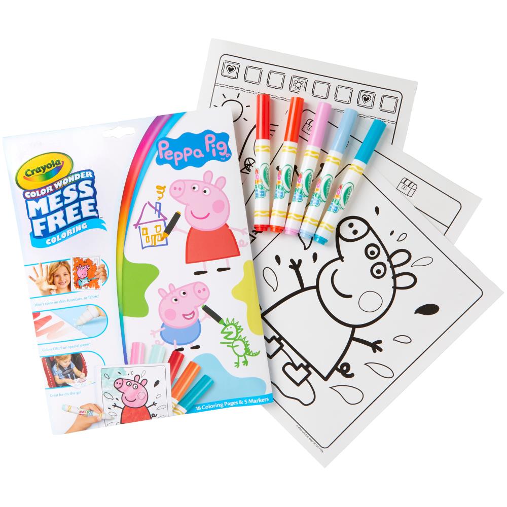 Color Wonder Peppa Pig, Markers and Coloring Book / Cuaderno para Colorear de Peppa con Plumones Manualidades para Niños Crayola