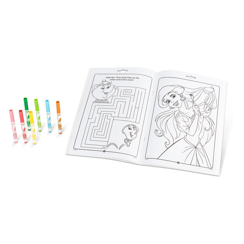 Coloring &amp; Activity Pad W/Markers Princess / Cuaderno para Colorear de Princesas con Plumones Manualidades para Niños Crayola