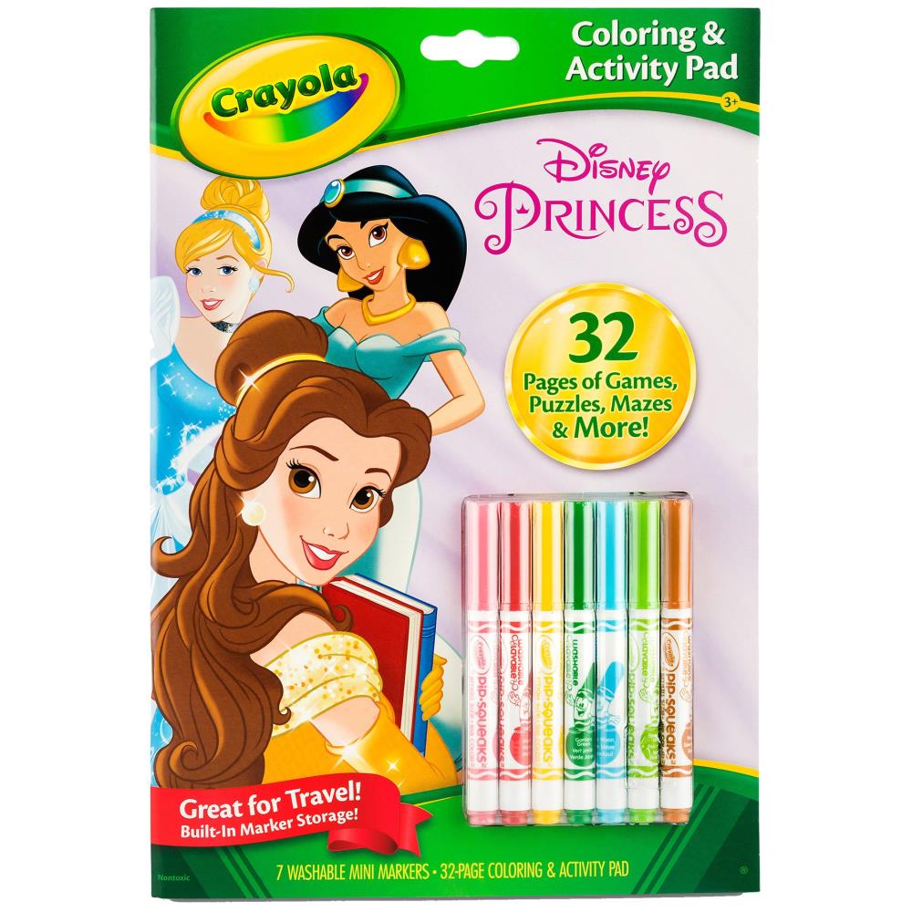 Coloring &amp; Activity Pad W/Markers Princess / Cuaderno para Colorear de Princesas con Plumones Manualidades para Niños Crayola