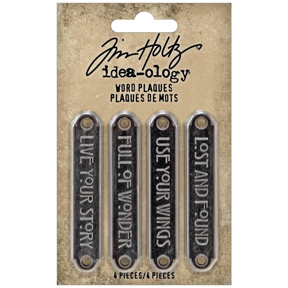 Idea-Ology Metal Word Plaques / Placas de Metal Decorativas Descontinuado Tim Holtz - Advantus
