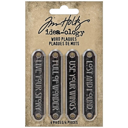 Idea-Ology Metal Word Plaques / Placas de Metal Decorativas Descontinuado Tim Holtz - Advantus