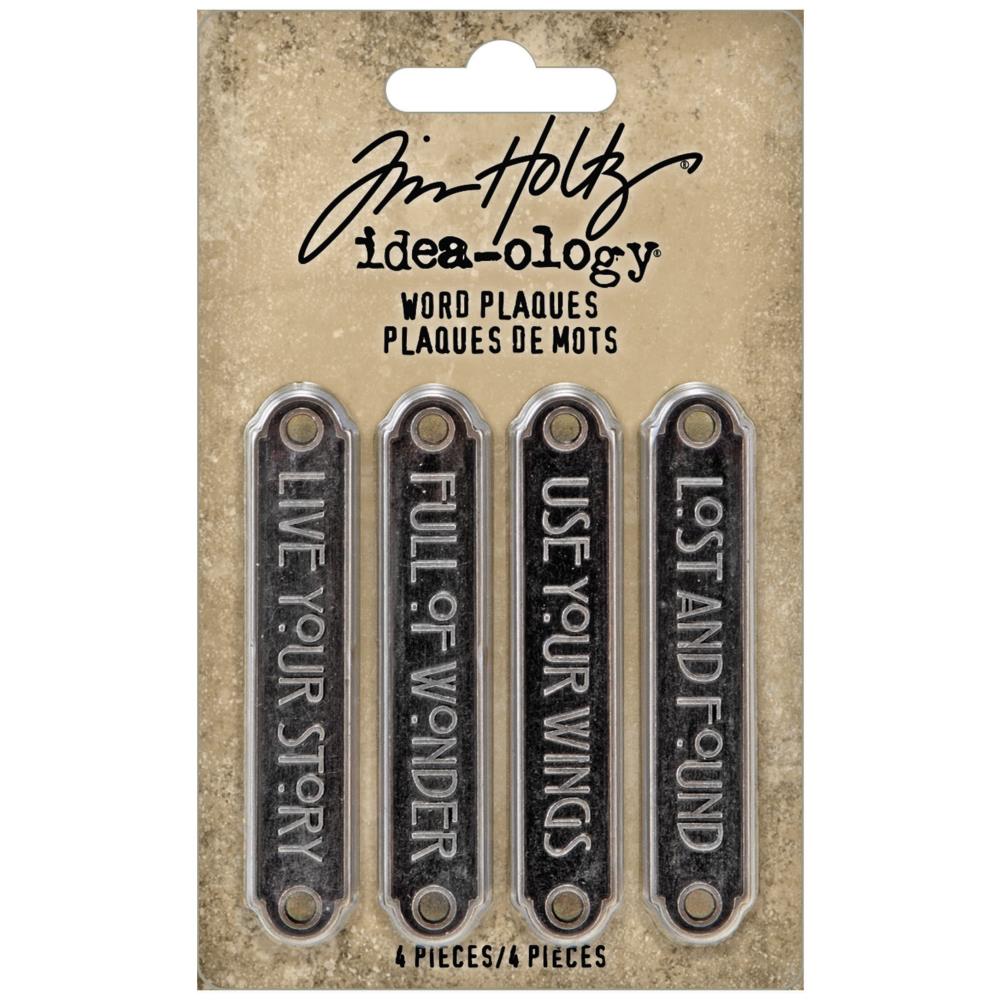 Idea-Ology Metal Word Plaques / Placas de Metal Decorativas Encuadernacion Tim Holtz - Advantus