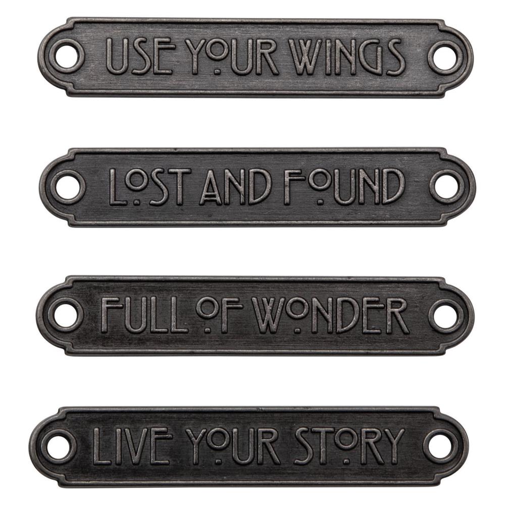 Idea-Ology Metal Word Plaques / Placas de Metal Decorativas Descontinuado Tim Holtz - Advantus
