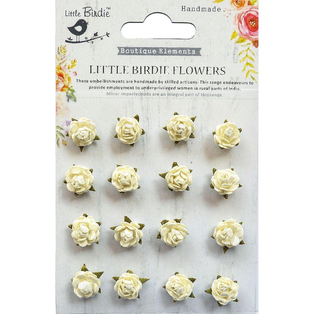 16 Beaded Micro Moon Light / Micro Flores Hechas a Mano Adornos / Embellishments Little Birdie