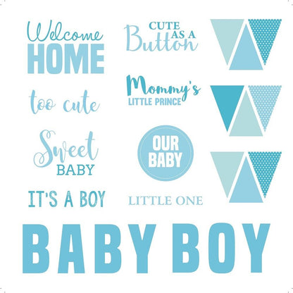 Baby Boy  Cardstock Pack 12&quot; / Paquete de 12 Hojas de Cartulina Bebé Niño Papel Little Birdie