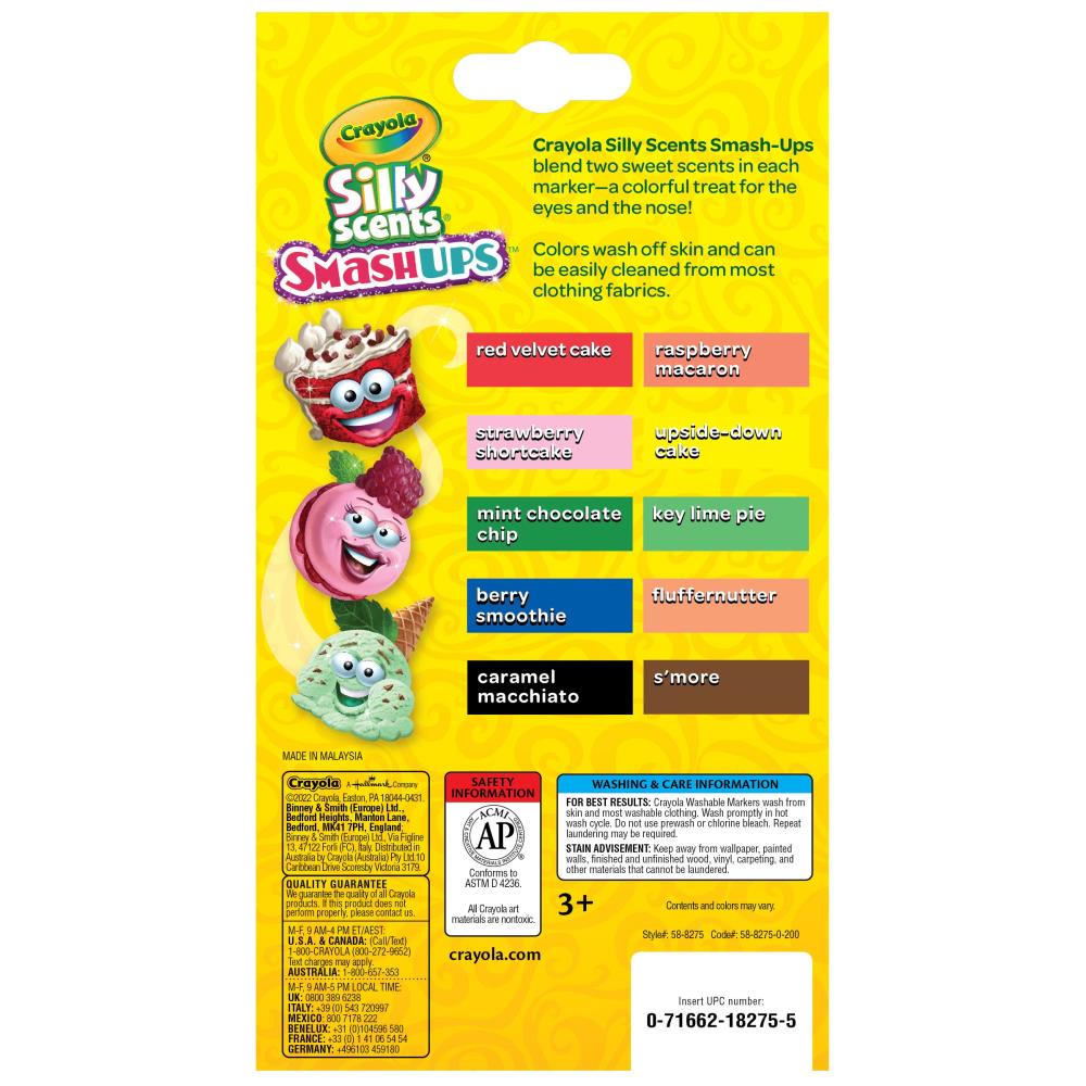 Silly Scents Washable Slim Markers / Plumones Lavables con Olor Marcadores &amp; Plumones Crayola