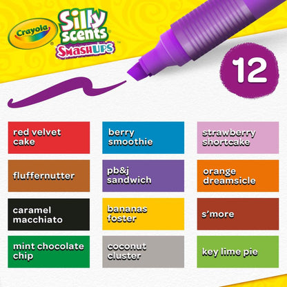 Silly Scents Wedge Tip Washable Markers / 12 Marcadores Lavables Perfumados Marcadores &amp; Plumones Crayola