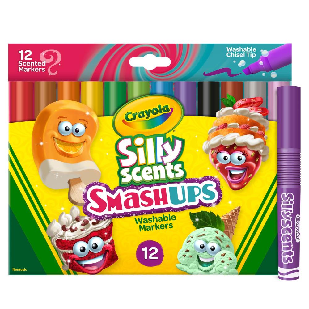 Silly Scents Wedge Tip Washable Markers / 12 Marcadores Lavables Perfumados Marcadores &amp; Plumones Crayola