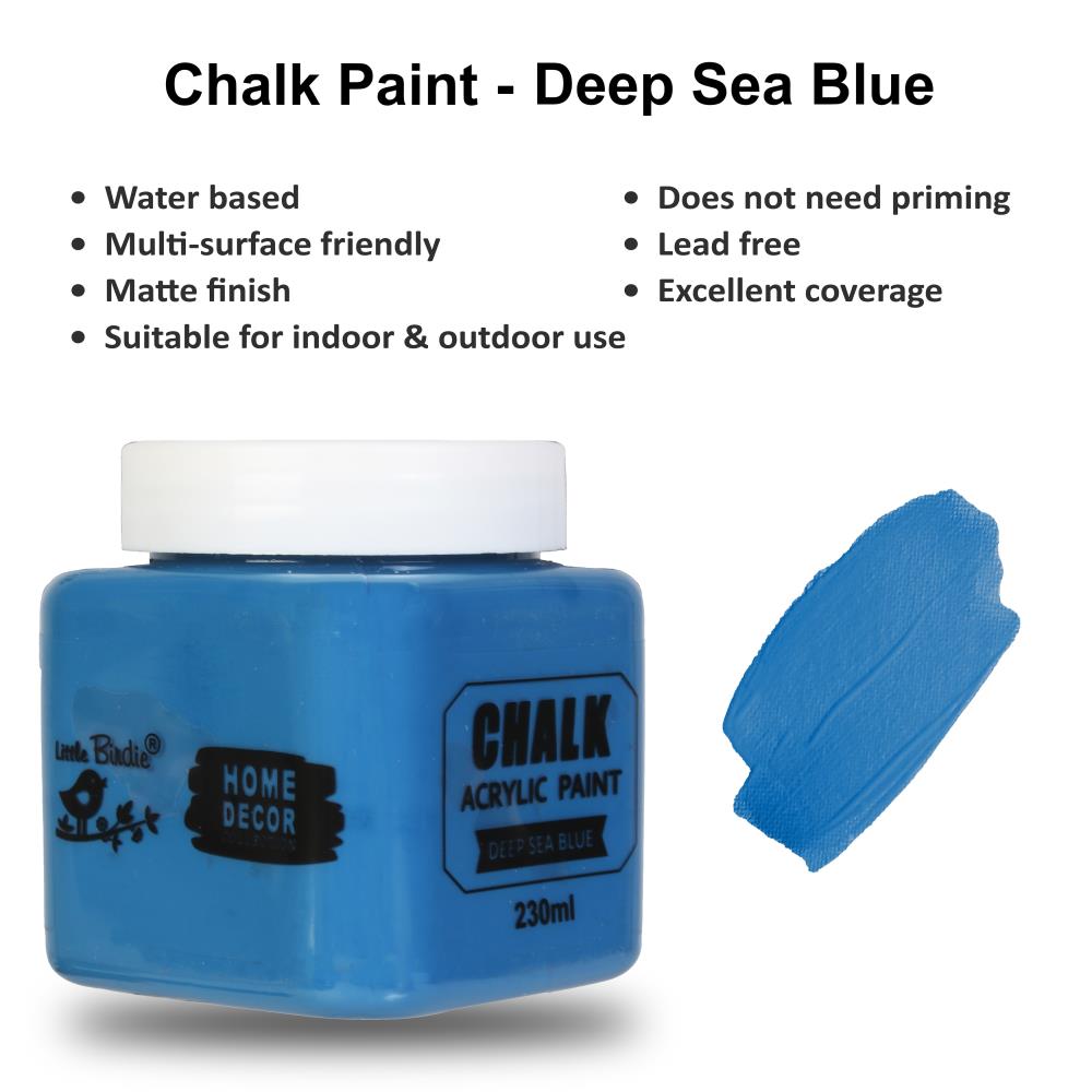 Chalk Paint Deep Sea Blue / Pintura a la Tiza Mar Profundo Acrìlicos Little Birdie