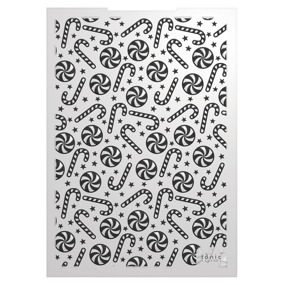 A Candy Cane Christmas Embossing Folder 3D / Folder de Bastones Navideños Folders de Grabado Tonic Studios