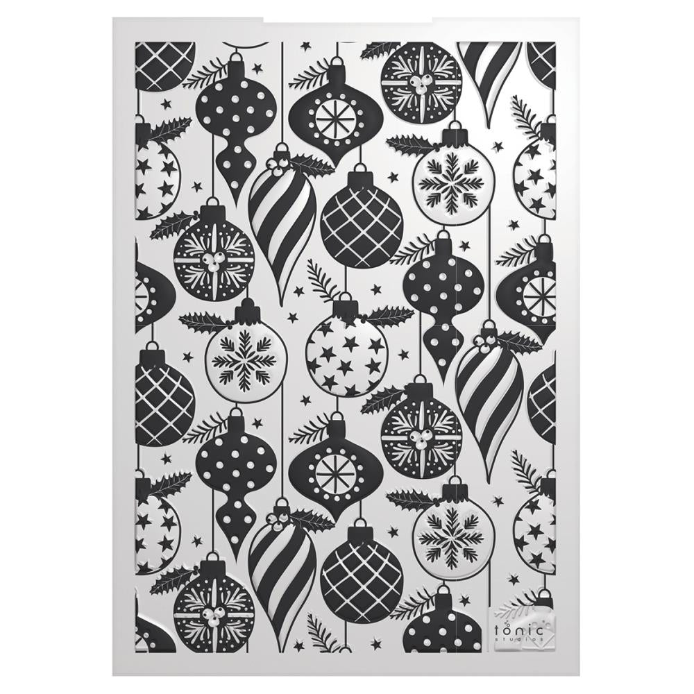 Bountiful Baubles Embossing Folder 3D / Folder de Esferas Navideñas Folders de Grabado Tonic Studios