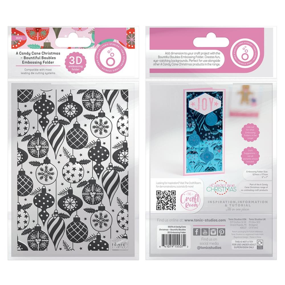 Bountiful Baubles Embossing Folder 3D / Folder de Esferas Navideñas Folders de Grabado Tonic Studios