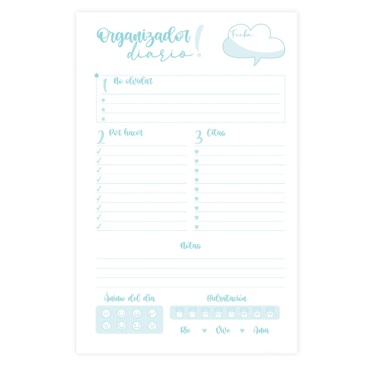 100 Hojas Interiores Media Carta Organizador Aqua Encuadernacion Crazy Crafts