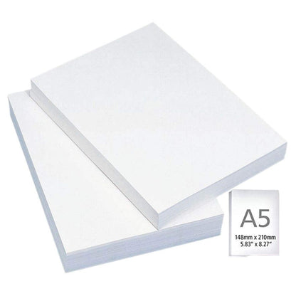 100 Hojas de Papel color Blanco 120gr A5