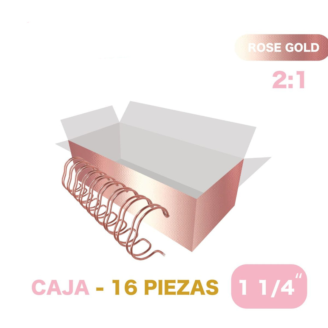 10 Espirales Metálicos Journelle Rose Gold 1 1/4” Arillos para Engargolar Angie Guerra &amp; Hobbees