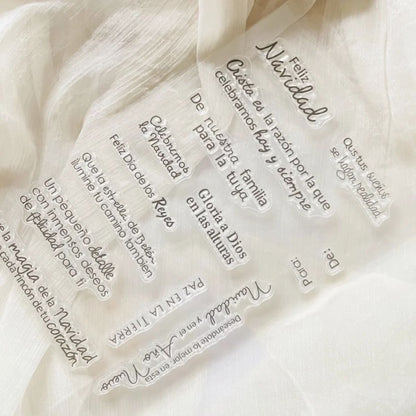 Set De Sellos Frases Navideñas Sellos Hobbees