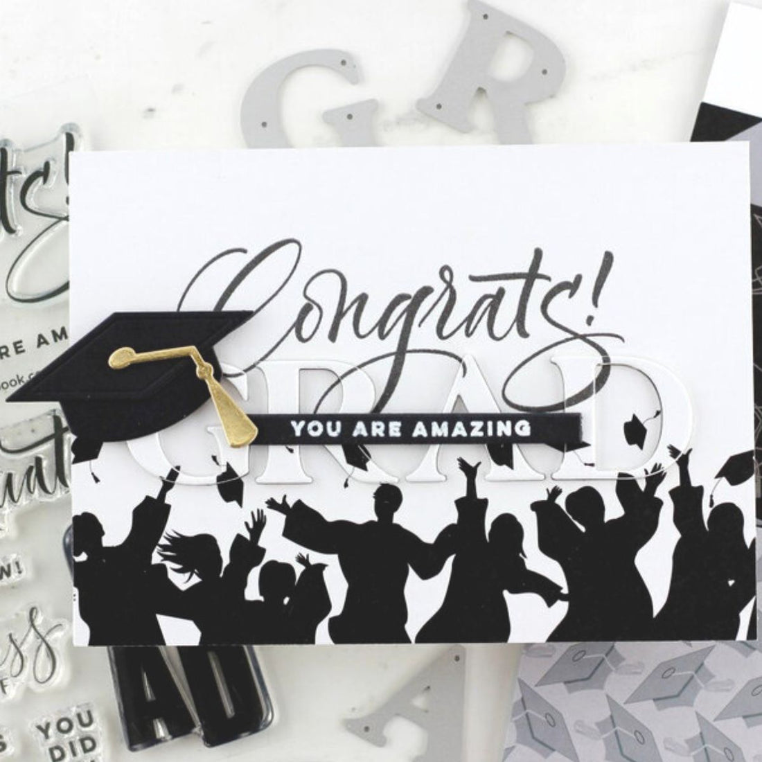 Hybrid Ink Pad Detail Black / Cojín de Tinta Negra Híbrida Tinta para Sellos Pinkfresh Studio