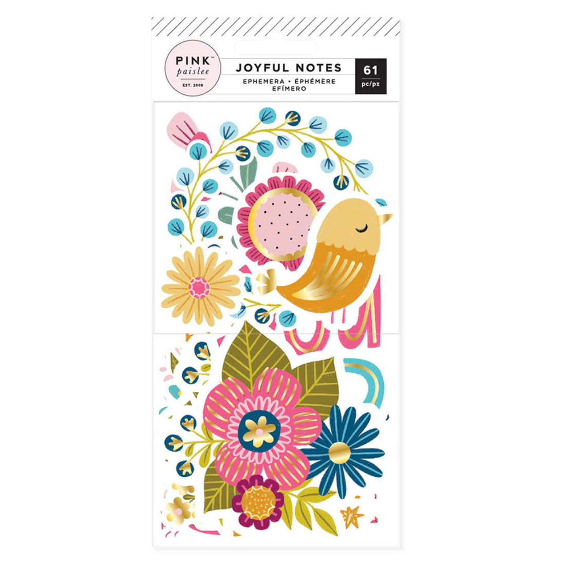 Joyful Notes Ephemeras / Recortes Decorativos Notas Alegres Adornos / Embellishments Pink Paislee