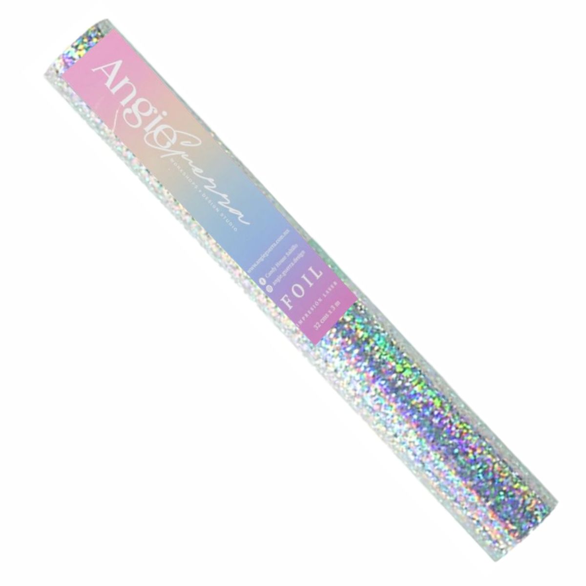 Foil para Tinta Toner Plateado Confetti Holográfico 3m Foil Reactivo Angie Guerra
