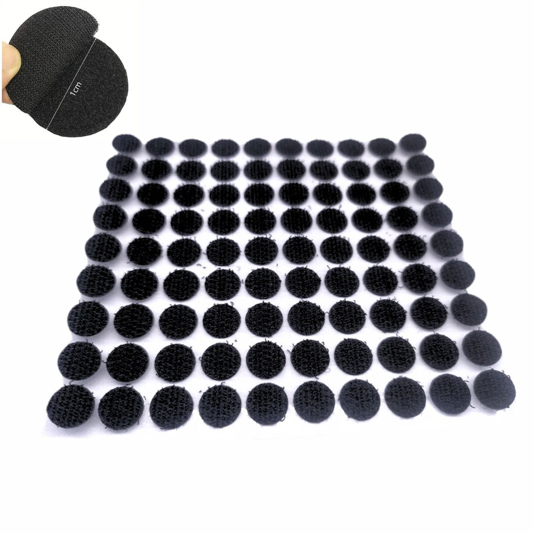 Circulitos de Velcro Adhesivo Negro de 1cm Adhesivos / Pegamentos Hobbees