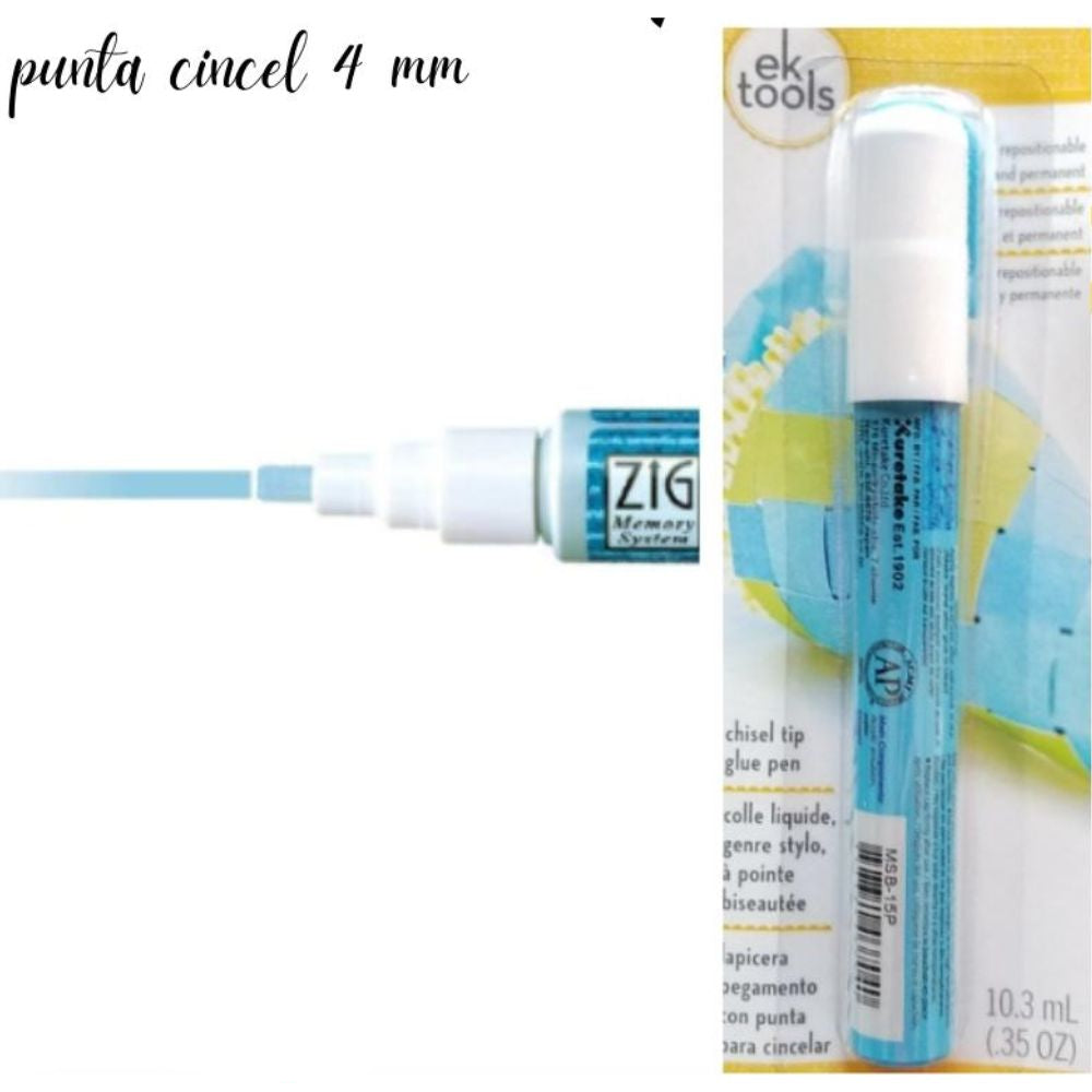 2 Way Glue Chisel Tip / Marcadores de Pegamento Punta cincel Adhesivos / Pegamentos Zig Memory System
