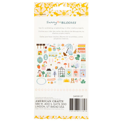 Sunny Bloom Ephemera Icons / Recortes Flores y Sol Adornos / Embellishments Pebbles