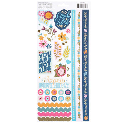 Joyful Notes Stickers / Estampas Decorativas con Foil Stickers Pink Paislee