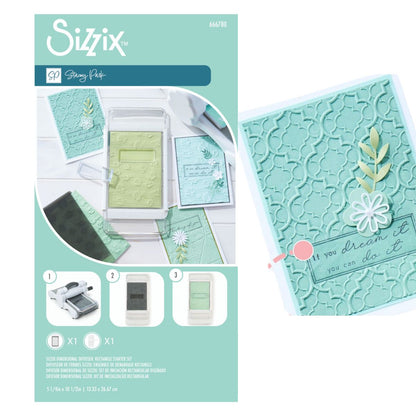 Dimensional Diffuser Starter Set / Placa Difusora Rectangular e Insertos (Kit Inicial) Folders de Grabado Sizzix
