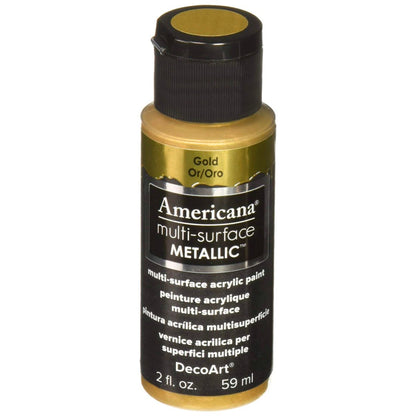 Americana Multi-Surface Metallic Acrylic Paint Gold / Pintura Multisuperficies Oro Metálico Acrìlicos DecoArt