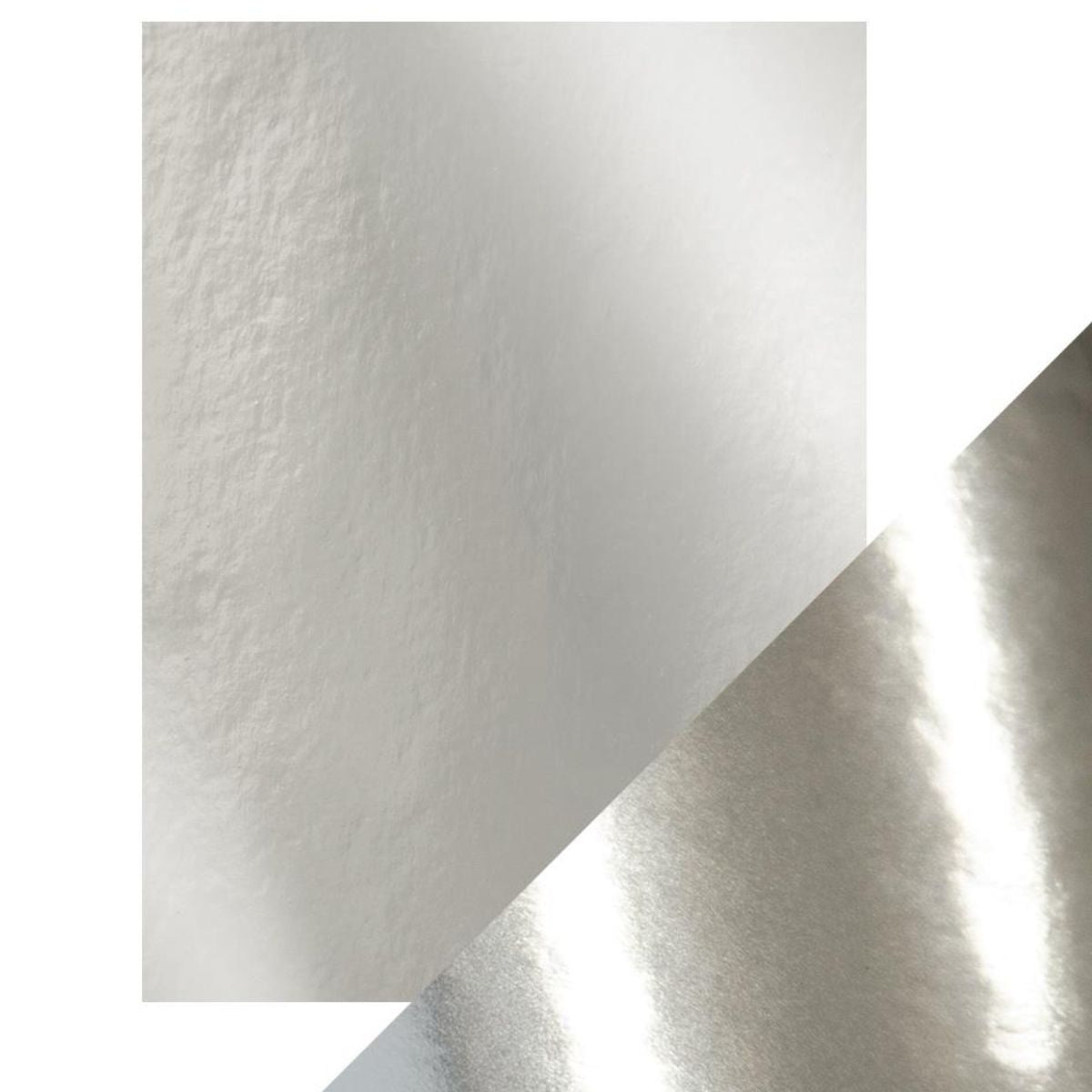 Satin Mirror Cardstock High Gloss Chrome Silver / 5 Hojas Cartulina Satinada Espejo Plata Brillosa PAPEL Tonic Studios