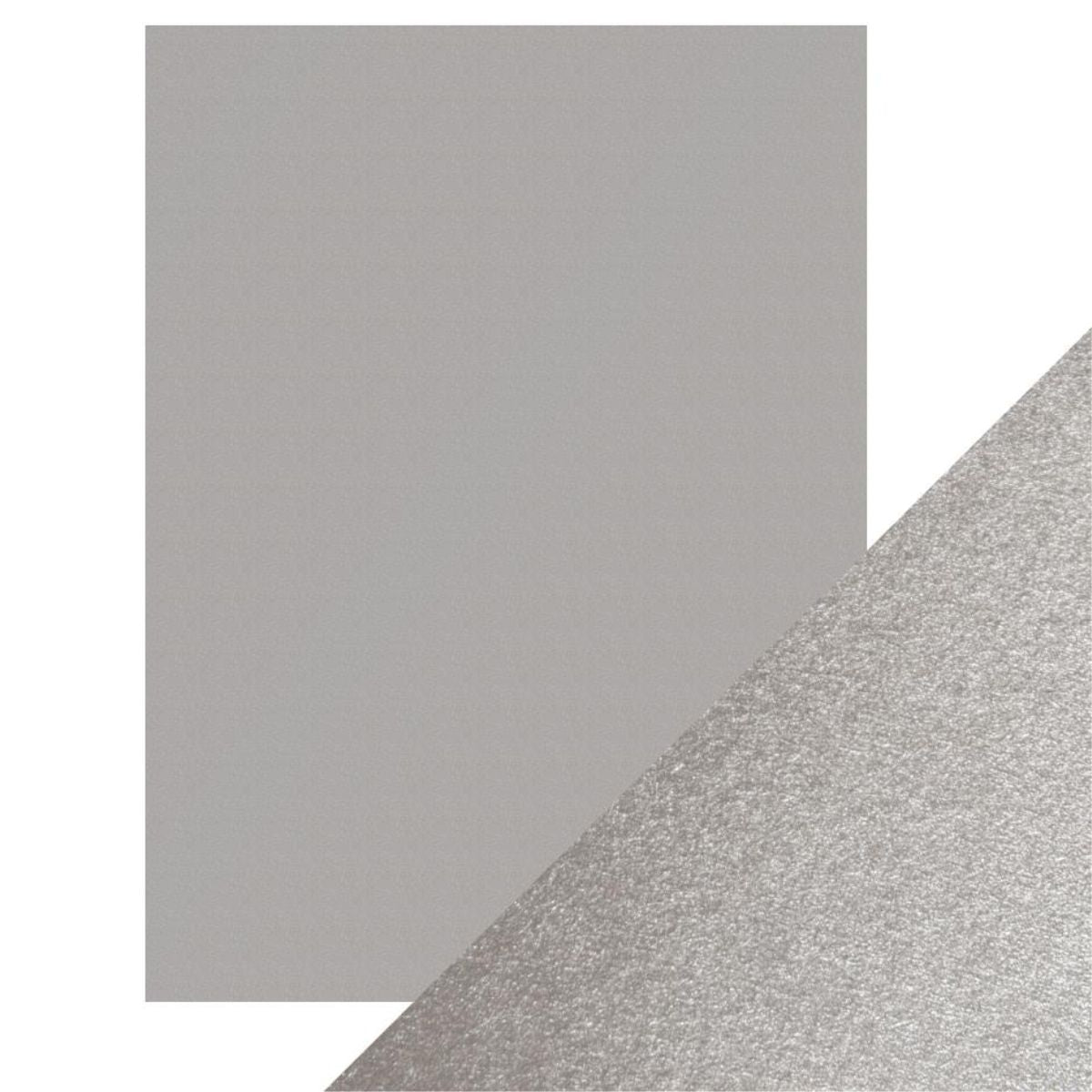 Pearlescent Cardstock Pearl Luna Silver / 5 Hojas de Cartulina Aperlada Plata PAPEL Tonic Studios