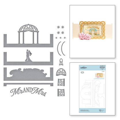 Wedded Bliss Scene / Suaje de Escenario de Boda Dados de Corte / Suajes / Troqueles Spellbinders