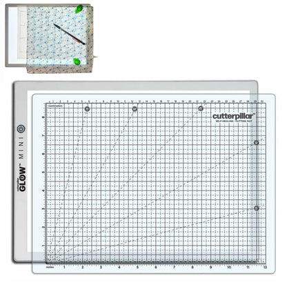 Glow Elite Mini Light Board / Mini Tabla de Luz con Tapete de Corte Herramientas Cutterpillar