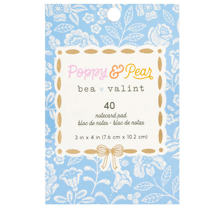 Poppy &amp; Pear Notecard Pad / Block de Notas Bea Valint Papel American Crafts