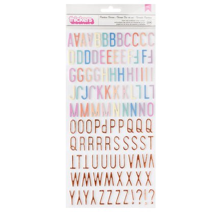 Rainbow Avenue Thickers Stickers / Estampas De Abecedario Oro Rosa Stickers American Crafts