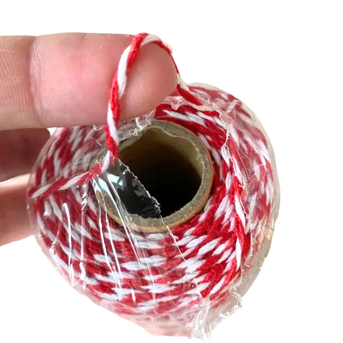 Hilo Twine Rojo con Blanco 100 metros Listones e Hilos Hobbees