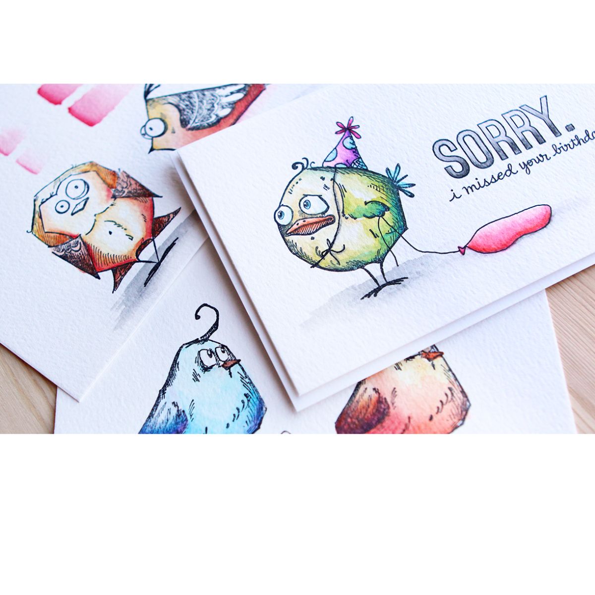 Cling Rubber Stamps Bird Crazy / Sello Cling Pájaros Locos Descontinuado Sizzix