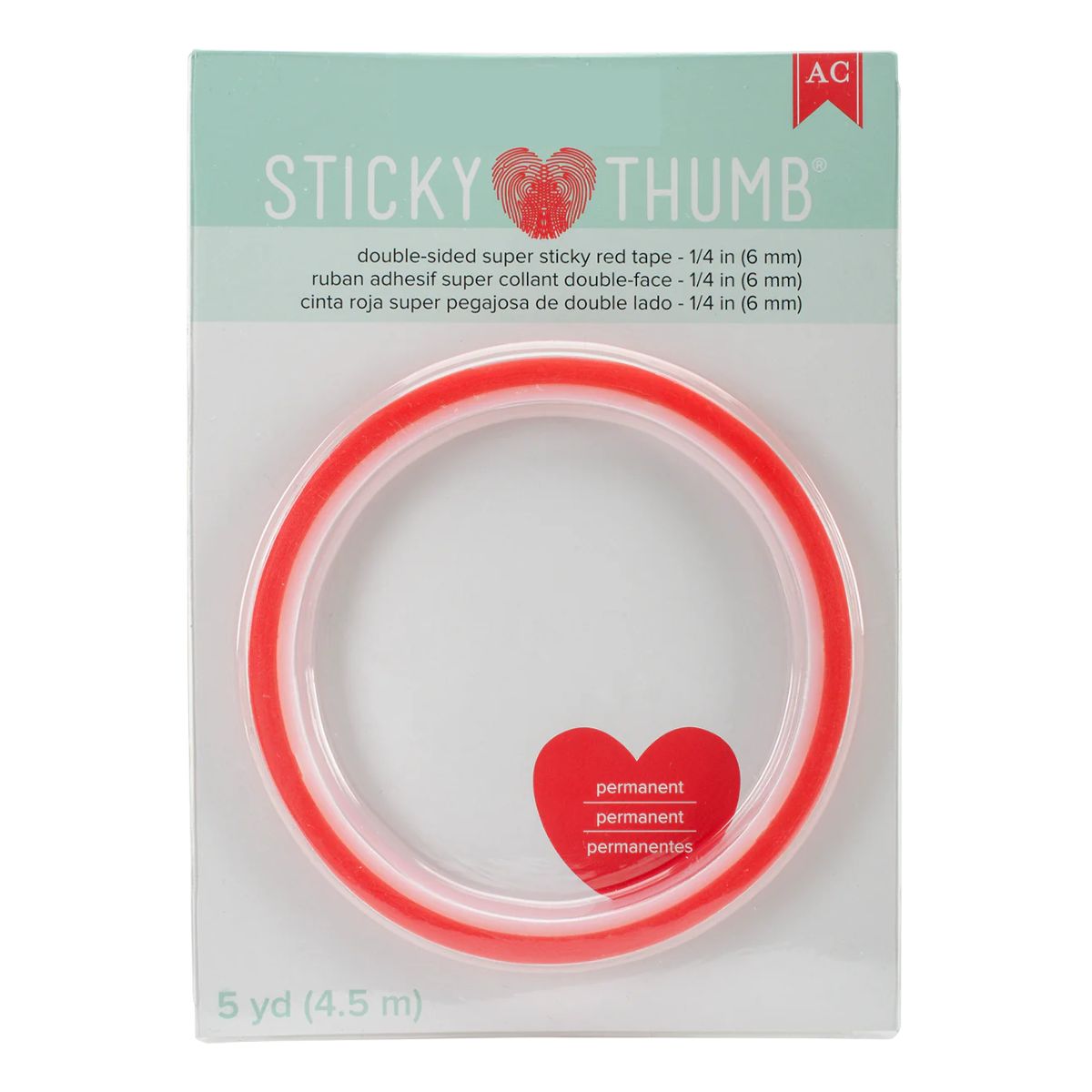Super Sticky Red Tape / Cinta Adhesiva Doble Cara Extra Fuerte Adhesivos / Pegamentos American Crafts