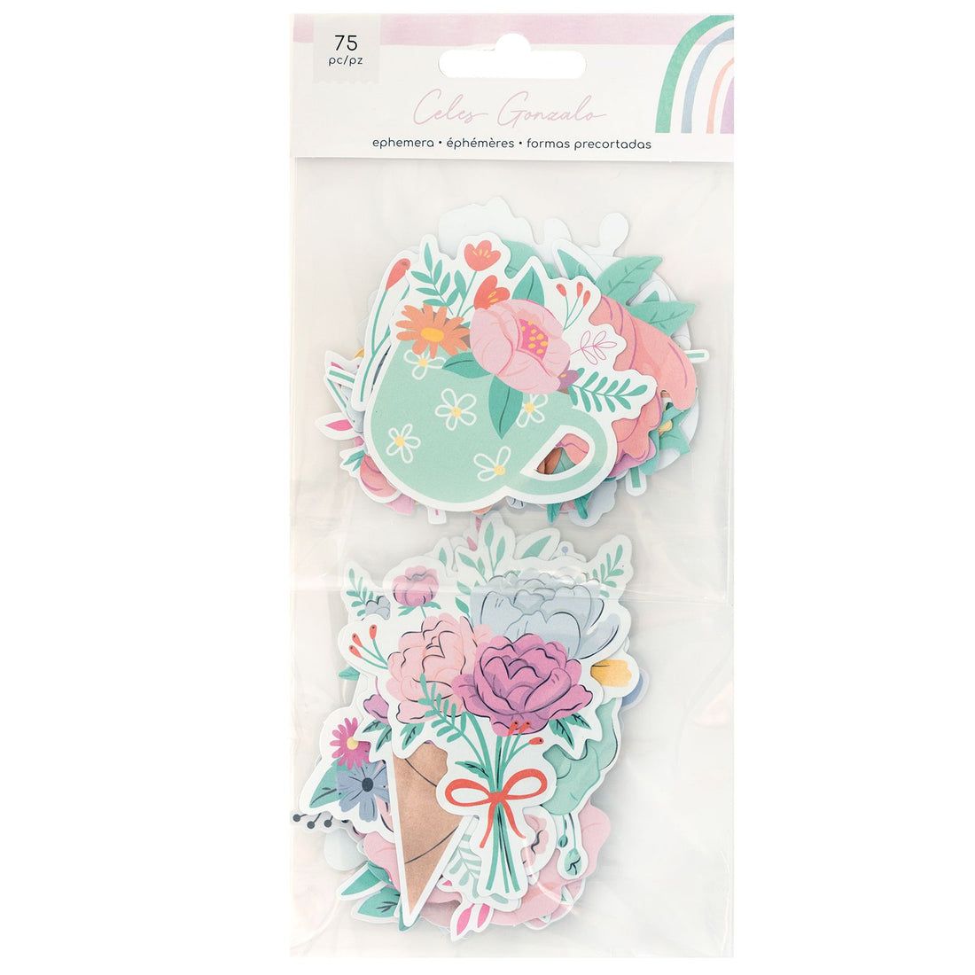 Rainbow Avenue Ephemera Die-Cuts Floral / Recortes Decorativos Florales Stickers American Crafts