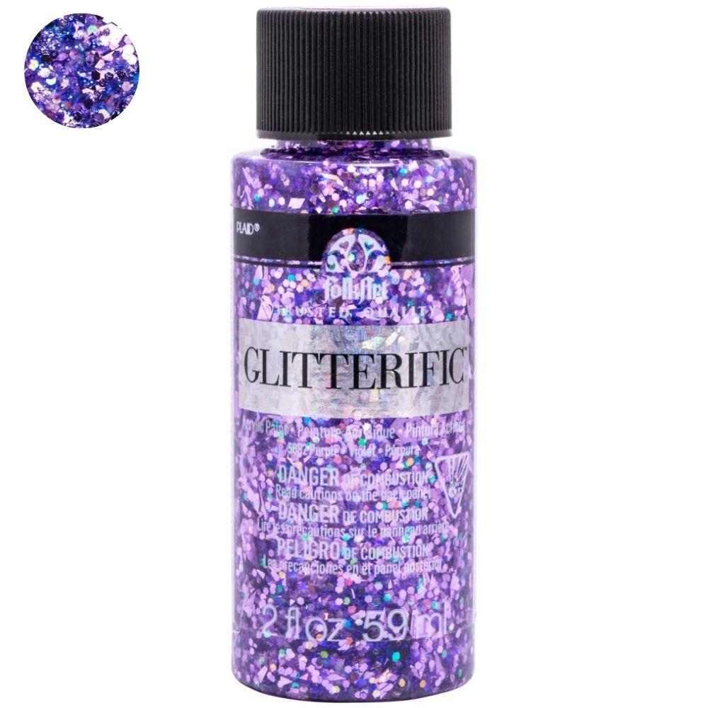 FolkArt Glitterific Paint Purple / Pintura Acrílica con Glitter Acrìlicos Plaid