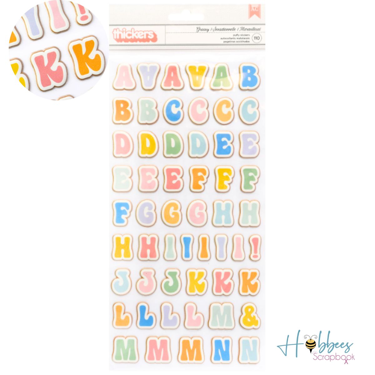 Thickers Groovy Alphabet Stickers / Calcomanias Esponjadas De Alfabeto Stickers American Crafts