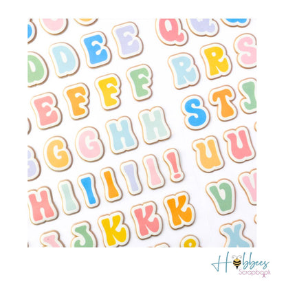 Thickers Groovy Alphabet Stickers / Calcomanias Esponjadas De Alfabeto Stickers American Crafts