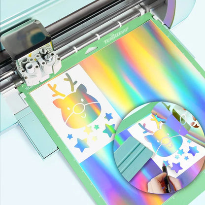 Holo Glossy Rainbow Craft Vinyl Pack / 7 Hojas de Vinil Holográfico Arcoiris Descontinuado Teckwrap