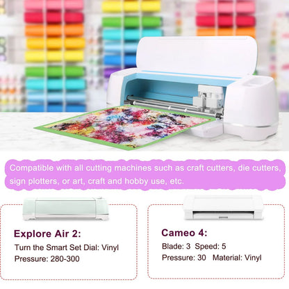 Glitter Brush Vinyl Sheets Pack / 9 Hojas de Vinil Glitter Estampado Viniles Teckwrap