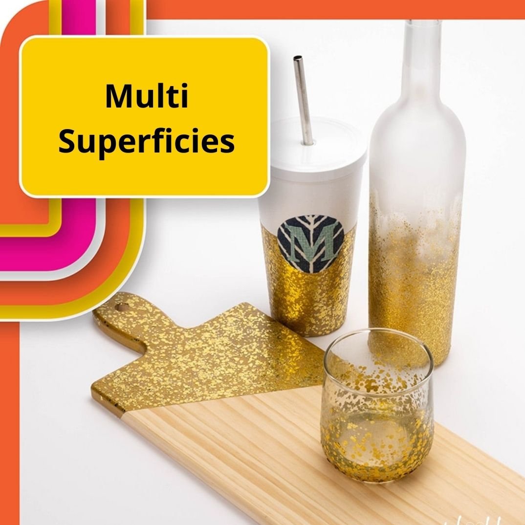 Mod Podge Diswasher Gold Glitter / Sellador con Diamantina Dorada para Lavavajillas Adhesivos / Pegamentos Plaid