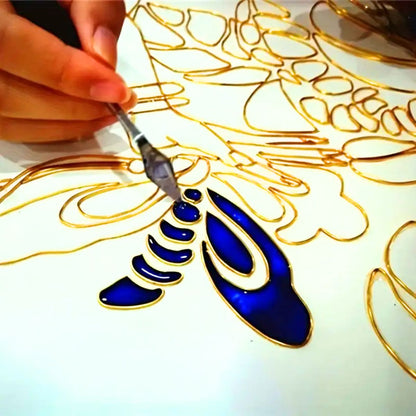 Alambre Plano para Pintura Cloisonné Dorado Accesorios Hobbees