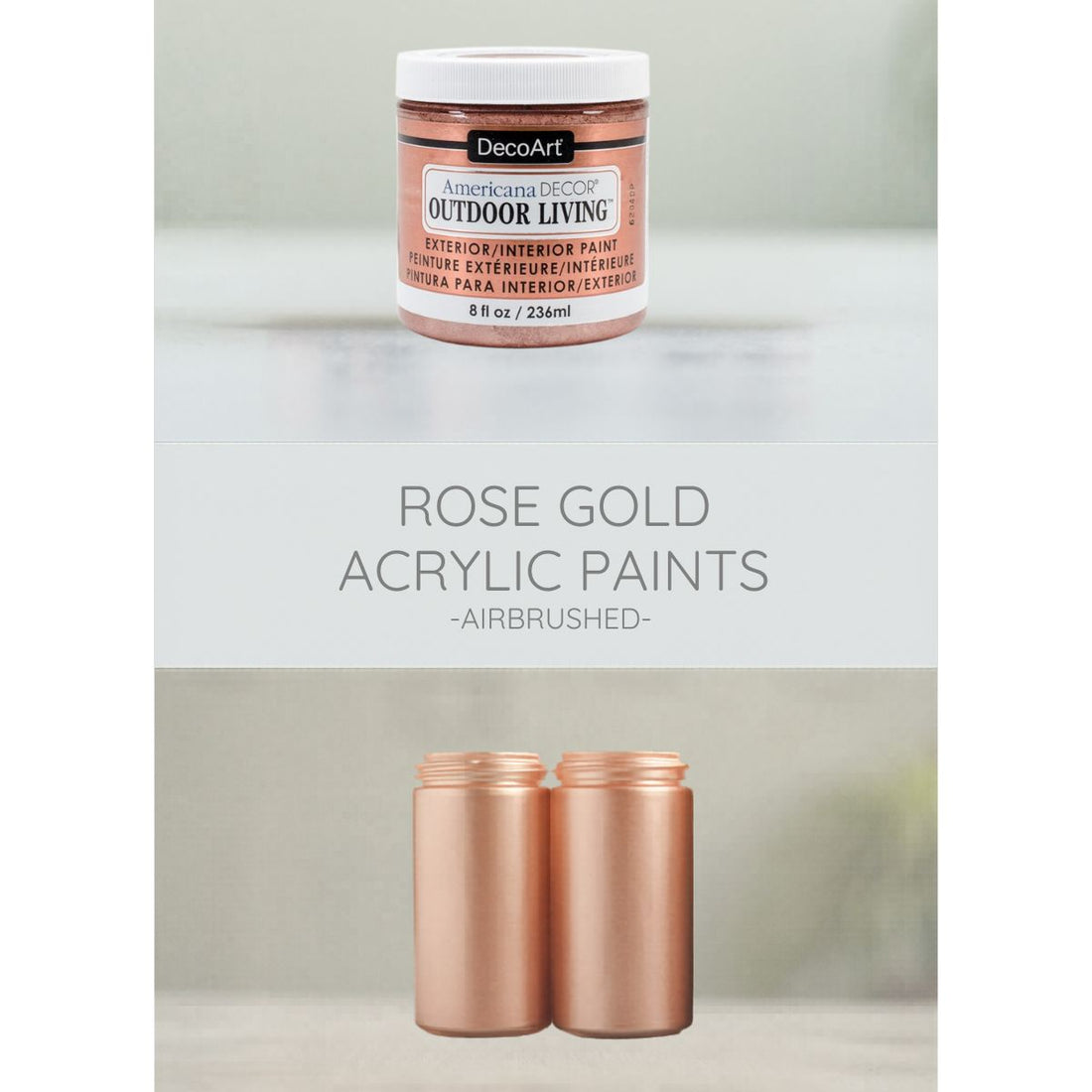 Americana Metallic Paint Rose Gold / Pintura Metálica Oro Rosa Pintura DecoArt