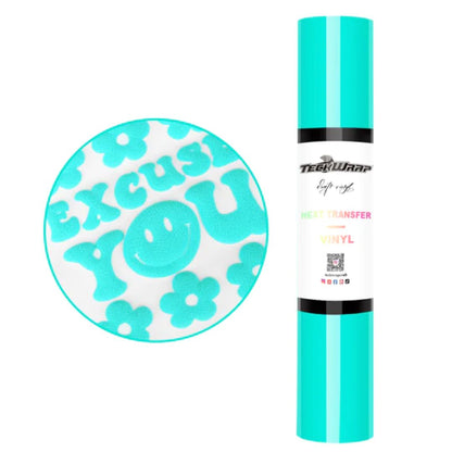 Tiffany Puff Heat Transfer Vinyl / Vinil Termoadhesivo 3D Aqua Viniles Teckwrap